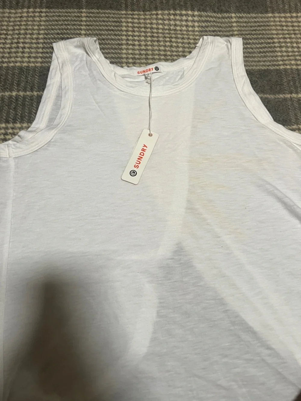 NWT Sundry Sun ☀️ open back white tank top - Picture 2 of 2